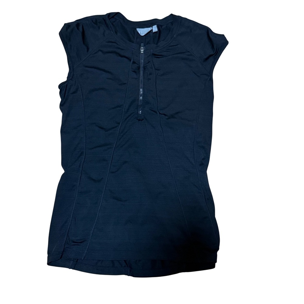 Athleta Womens Black Quarter Zip Cycling Jersey Short Sleeve Top Size S 1175